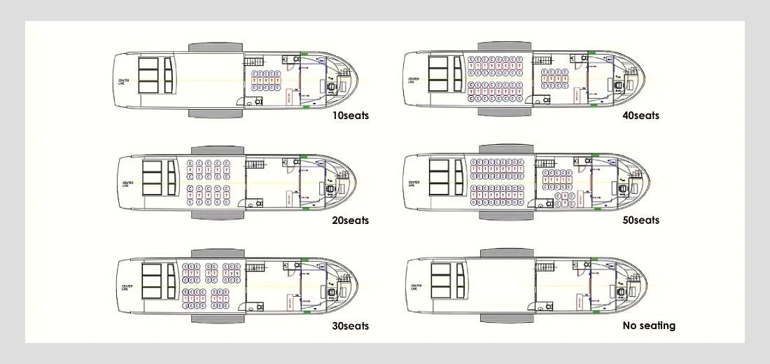 ご要望に合わせた自由な船内レイアウト